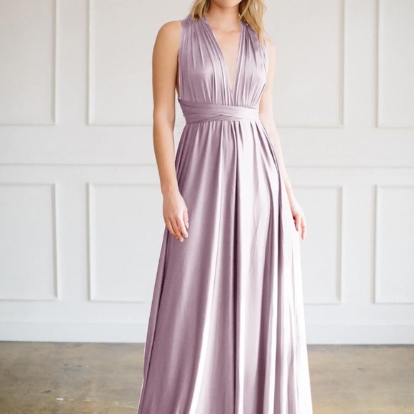 Convertible Infinity Dress & Bandeaux Long Maxi Bridesmaid/Prom Dresses Lavender - Picture 3 of 7